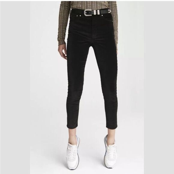 rag & bone- “Nina” High-Rise Velvet Skinny Pants Ankle Jeans- Size 24 - Picture 1 of 9
